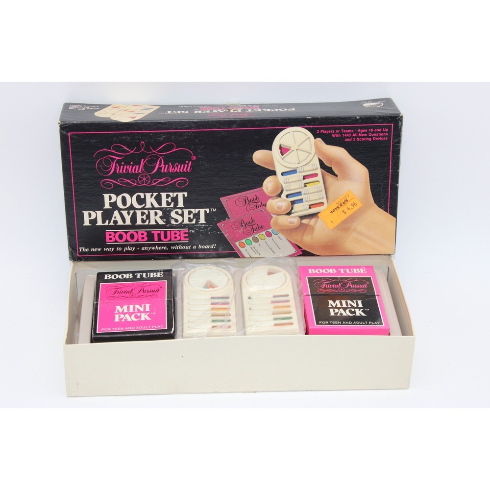 VTG Trivial Pursuit Pocket Player Set Boob Tube 1987‎ Handheld Travel Game